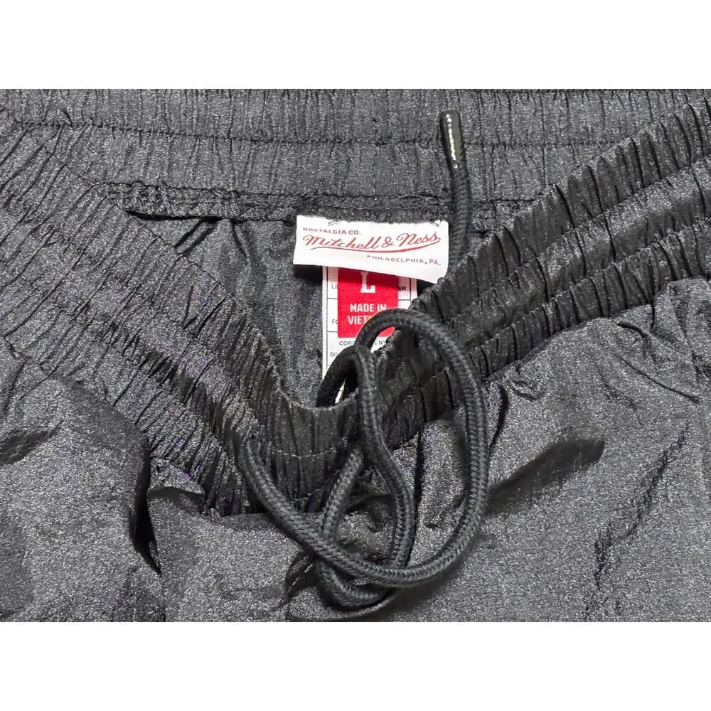 Mitchell & Ness Branded Windbreaker Jogger Pants Drawstring Black Men’s L New